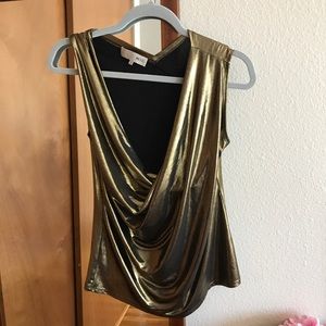NORDSTROM Metallic Cowl Neck Top